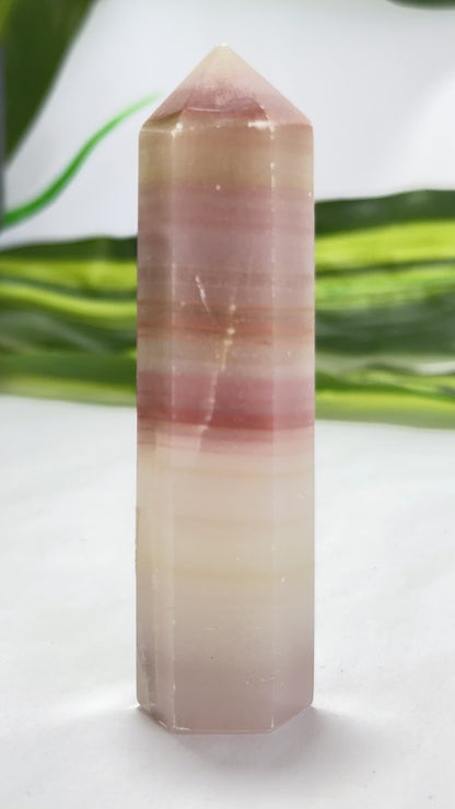 Pink Pistachio Calcite Point 86g