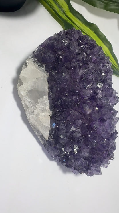 Amethyst Cluster Freeform with Calcite 1.3kg