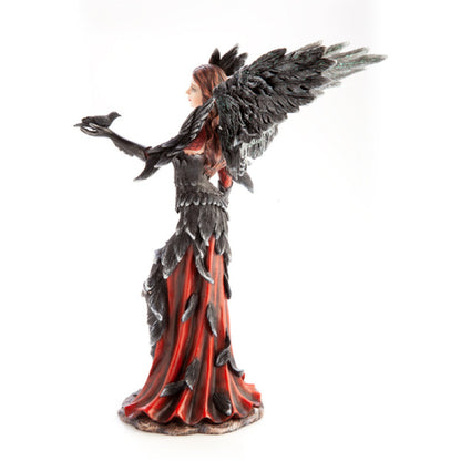 Dark Angel with Crow Figurine