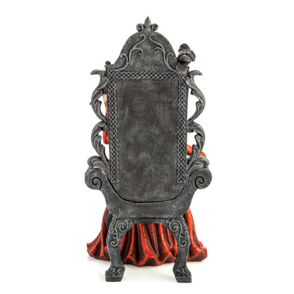 Red Queen on Throne with Raven Figurine