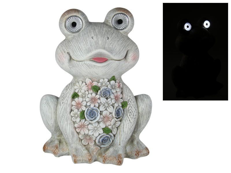 Solar Garden Frog with Light Up Eyes 32cm