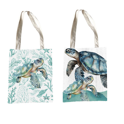 Tote Bag Coastal Two Turtle by Kelly Lane