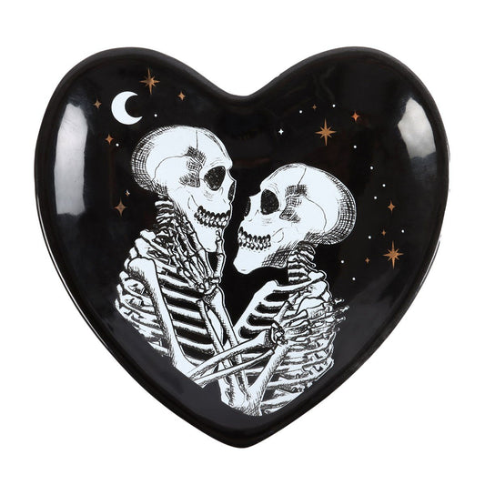 Skeleton Couple Ceramic Heart Dish