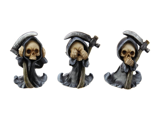 Wise Reaper Skulls - Set of 3 -10 cm