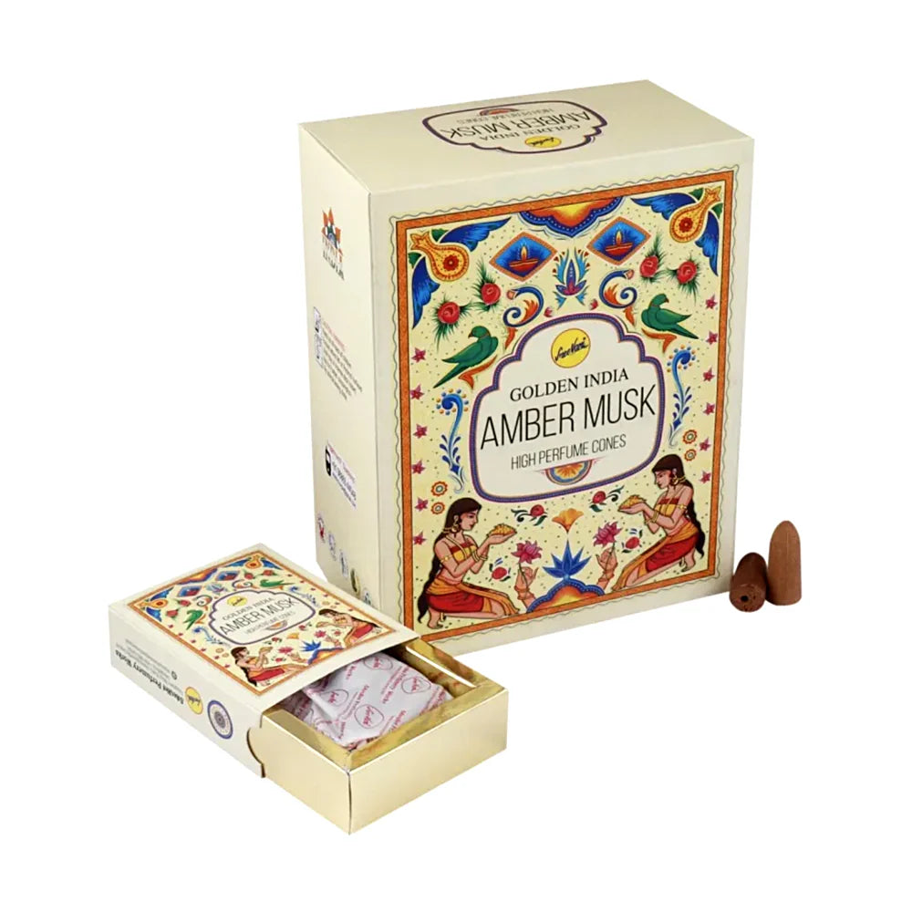 Amber Musk High Perfume Cones - Golden India