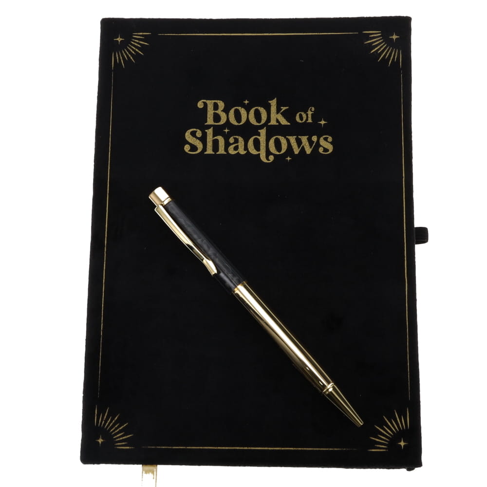 Book Of Shadows Journal With Black Obsidian Crystal Pen