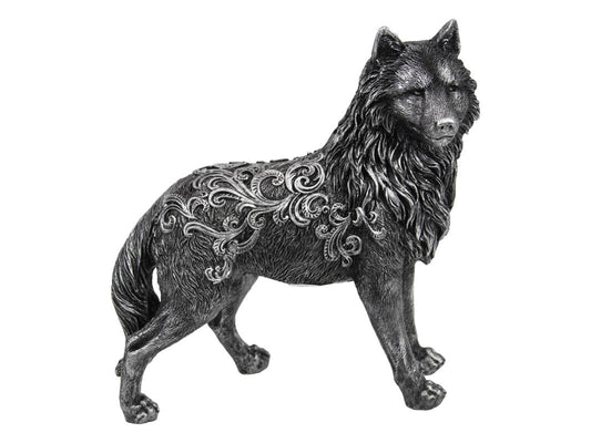 Standing Antique Silver Wolf