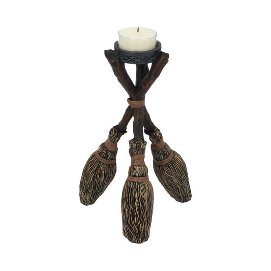 Triple Broomstick Witchcraft Tealight Holder