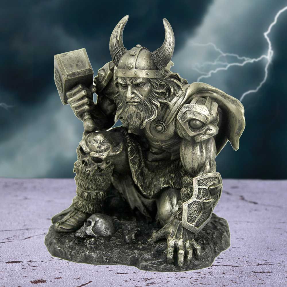 Metallic Norse God Thunder of Thor Figurine 19cm