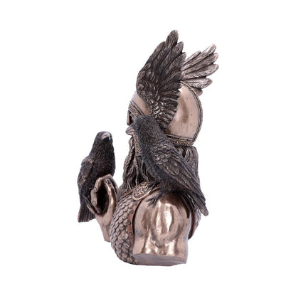 Bronze Odins Messengers Norse God Bust 23cm