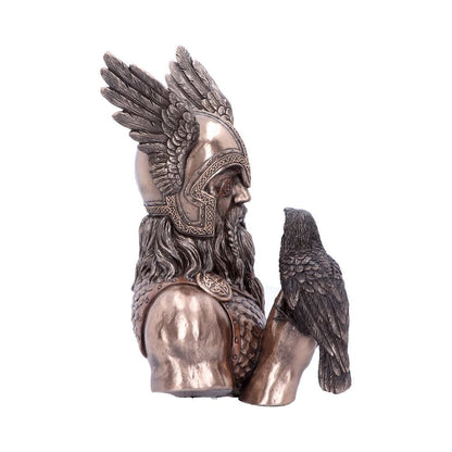 Bronze Odins Messengers Norse God Bust 23cm