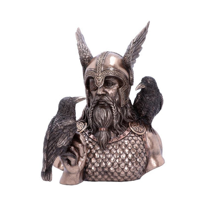 Bronze Odins Messengers Norse God Bust 23cm