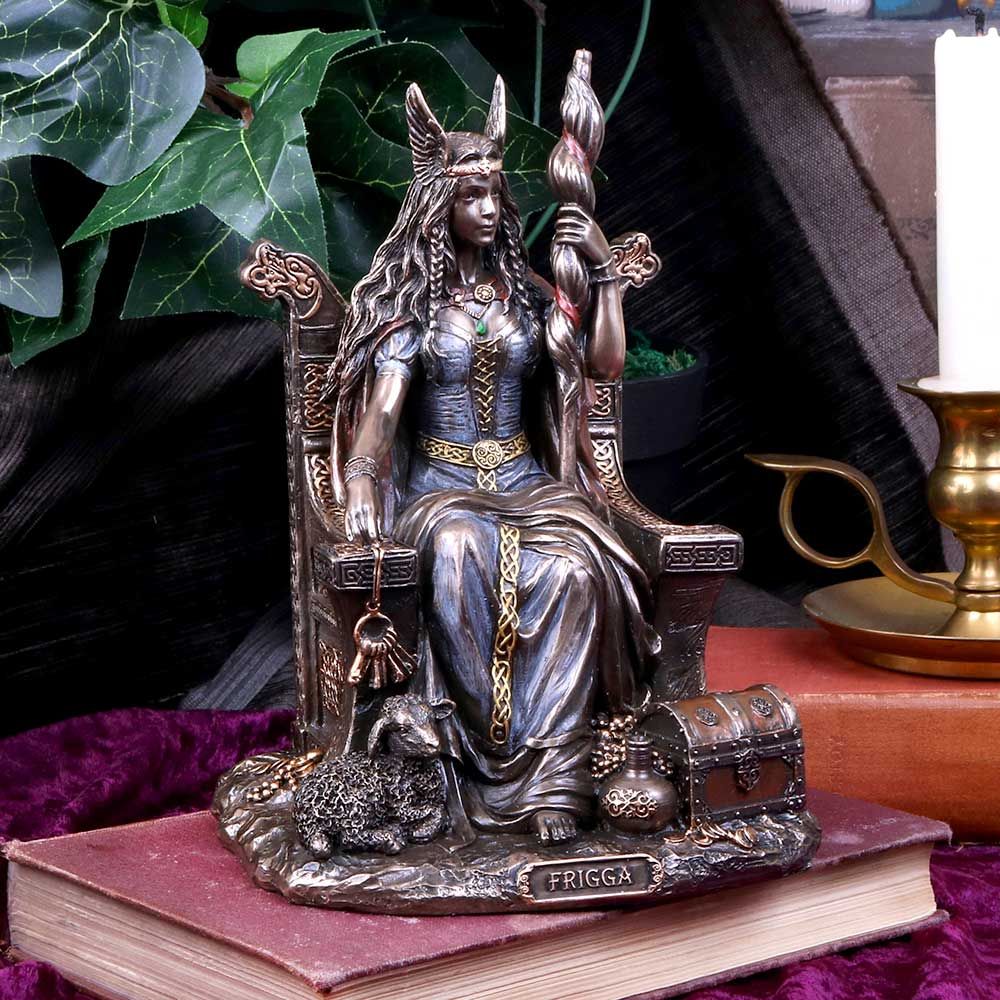 Bronze Frigga Goddess of Wisdom Norse Leader Ornament 19cm