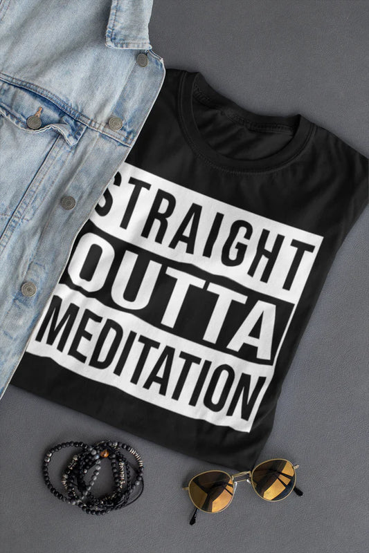 Straight Outta Meditation - Men's Tshirt - Medium Black