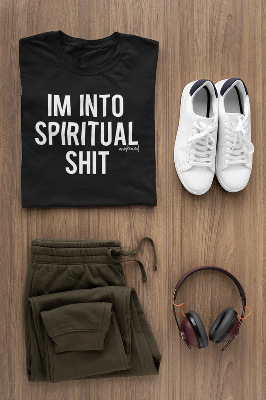 Spiritual Sh*t - Mens T Shirt-Medium Black