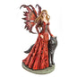 Large Red Fairy Princess with Black Wolf Mystic World