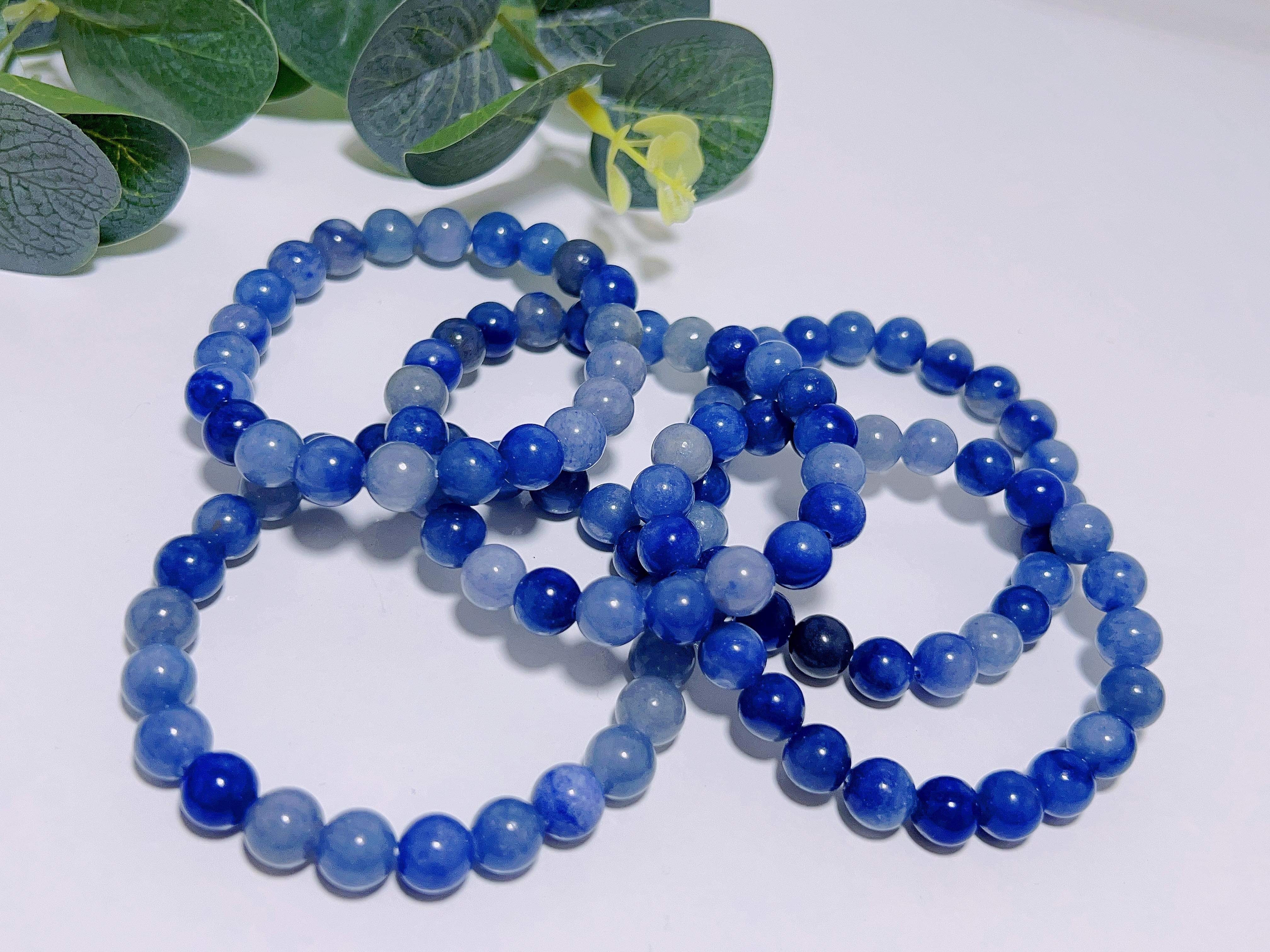 Blue Aventurine Gemstone Bead Bracelet | eBay